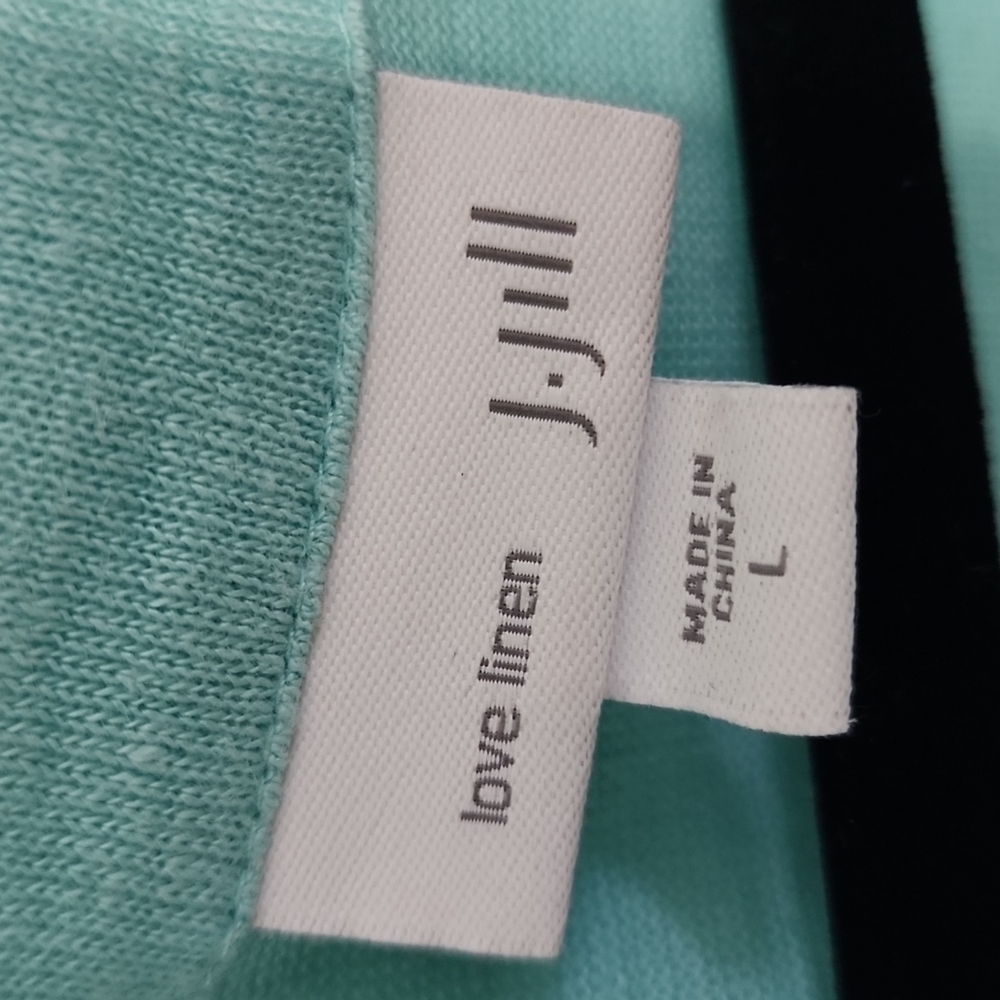 J. Jill Love Linen 100% Linen Lightweight Knit Open Front Cardigan Sz L - Picture 2 of 8
